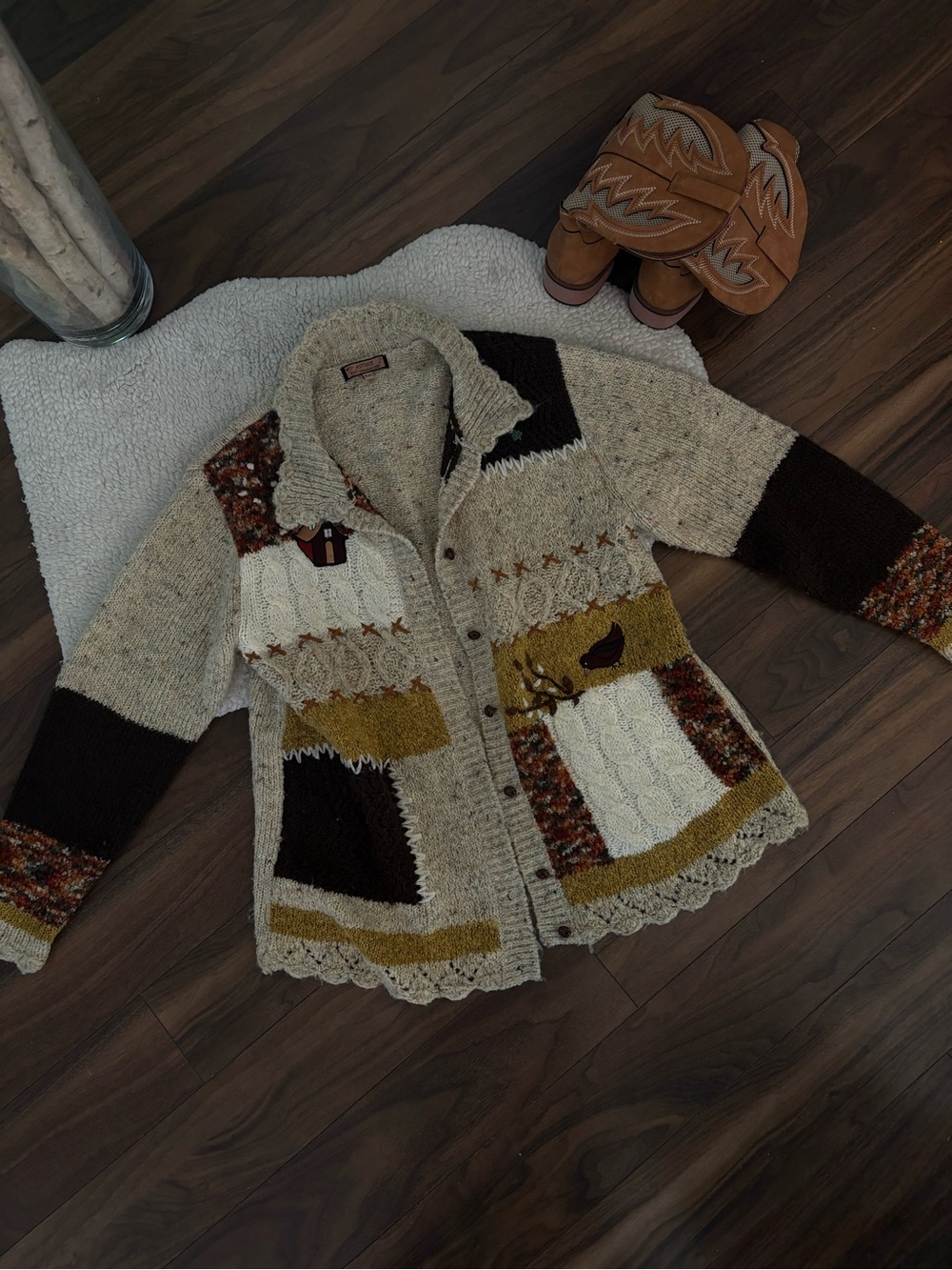 🤎VINTAGE PATCHWORK CARDIGAN - Picture 2 of 6